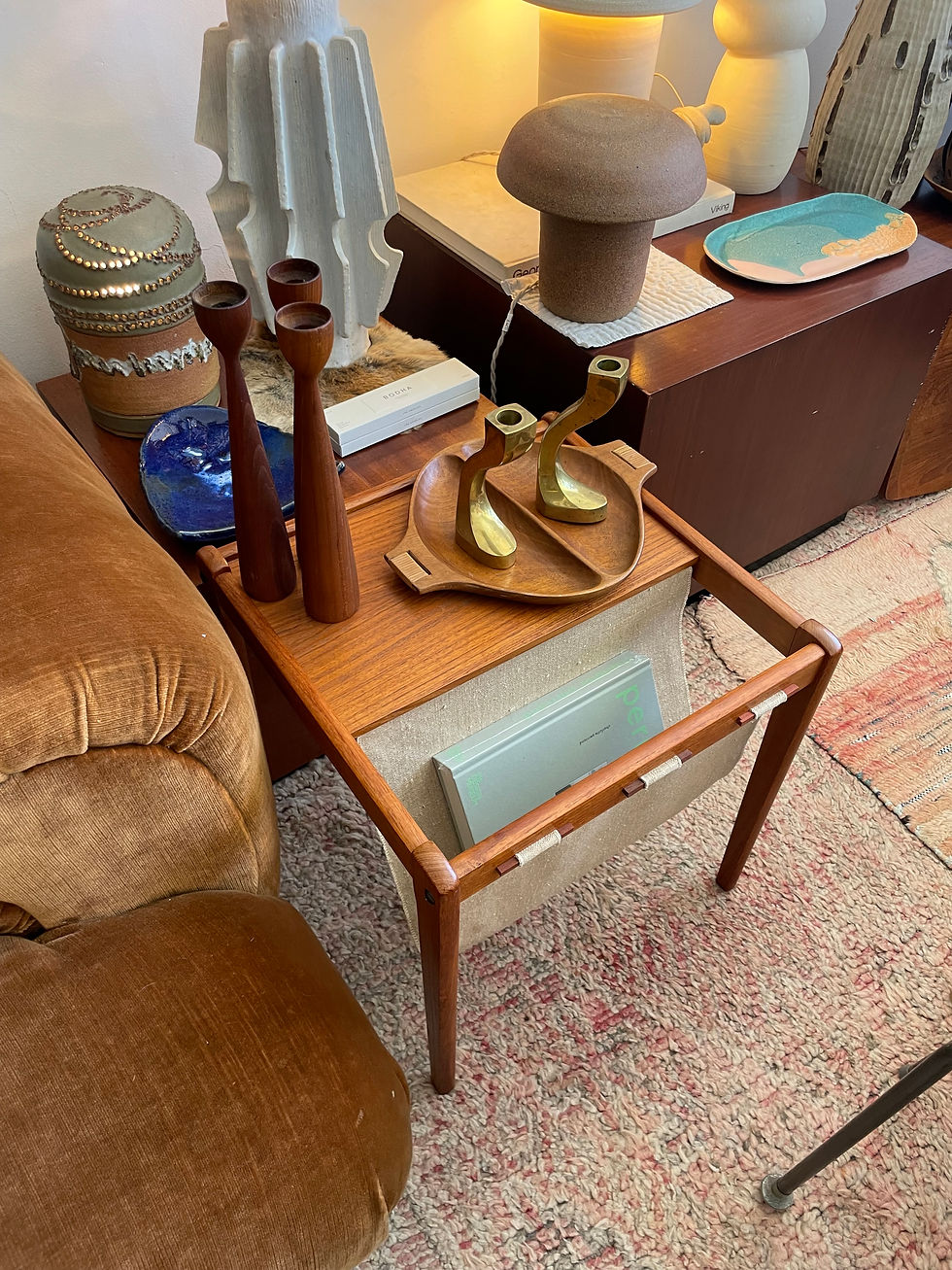 Thumbnail: MCM Danish Linen Magazine Rack Table