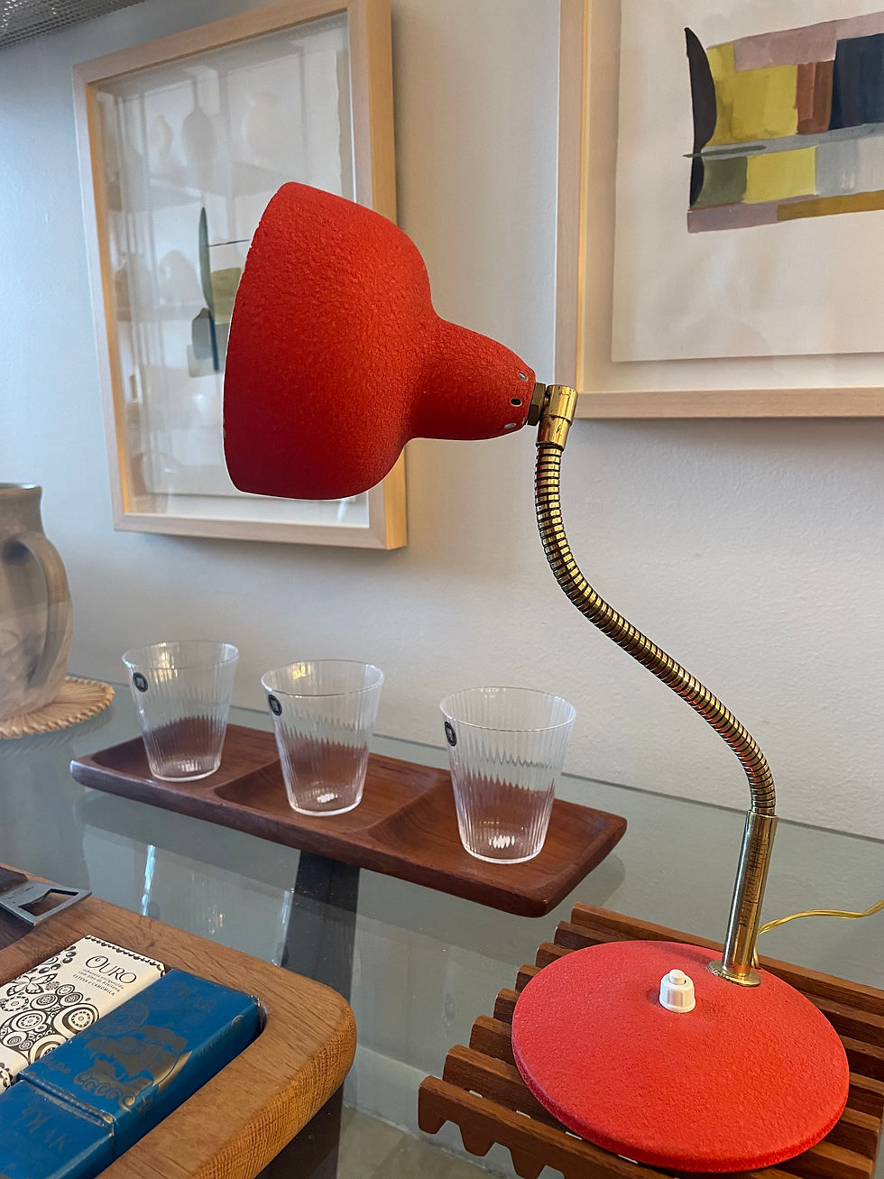 Thumbnail: Vintage French Red ' Aluminum' Desk Lamp