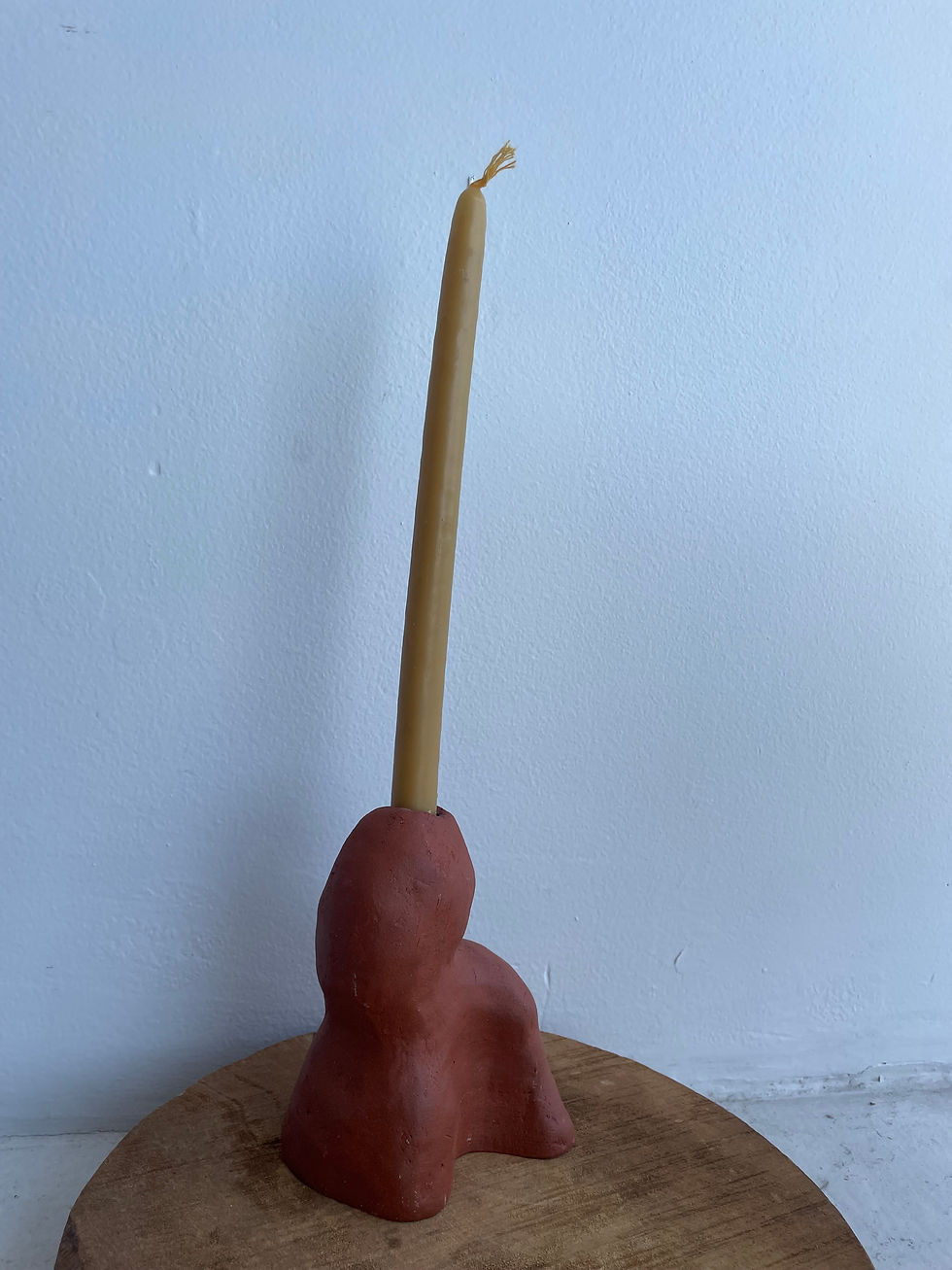 Thumbnail: Red Ceramic Abstract Candle Holder / Object
