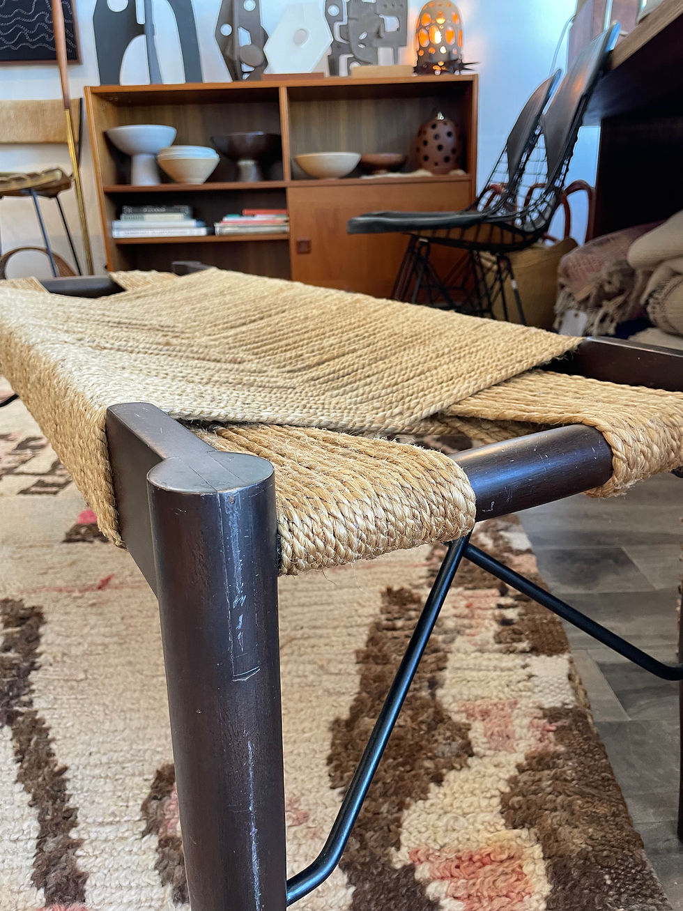 Thumbnail: Woven Mid Century Bench