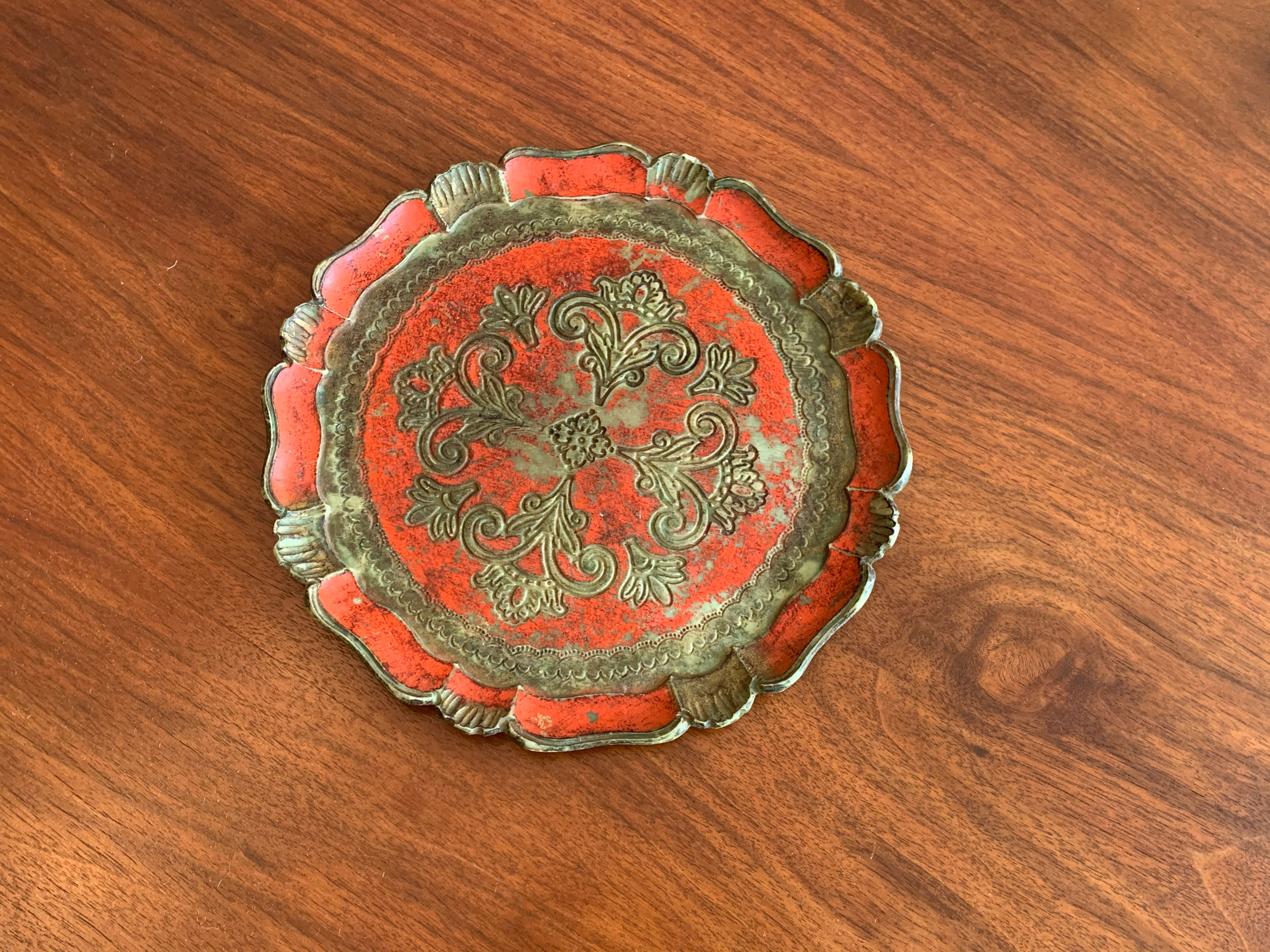 Vintage Italian' Red' Tray