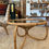 Thumbnail: French Mid Century Modern Rattan/ Glass Side Table