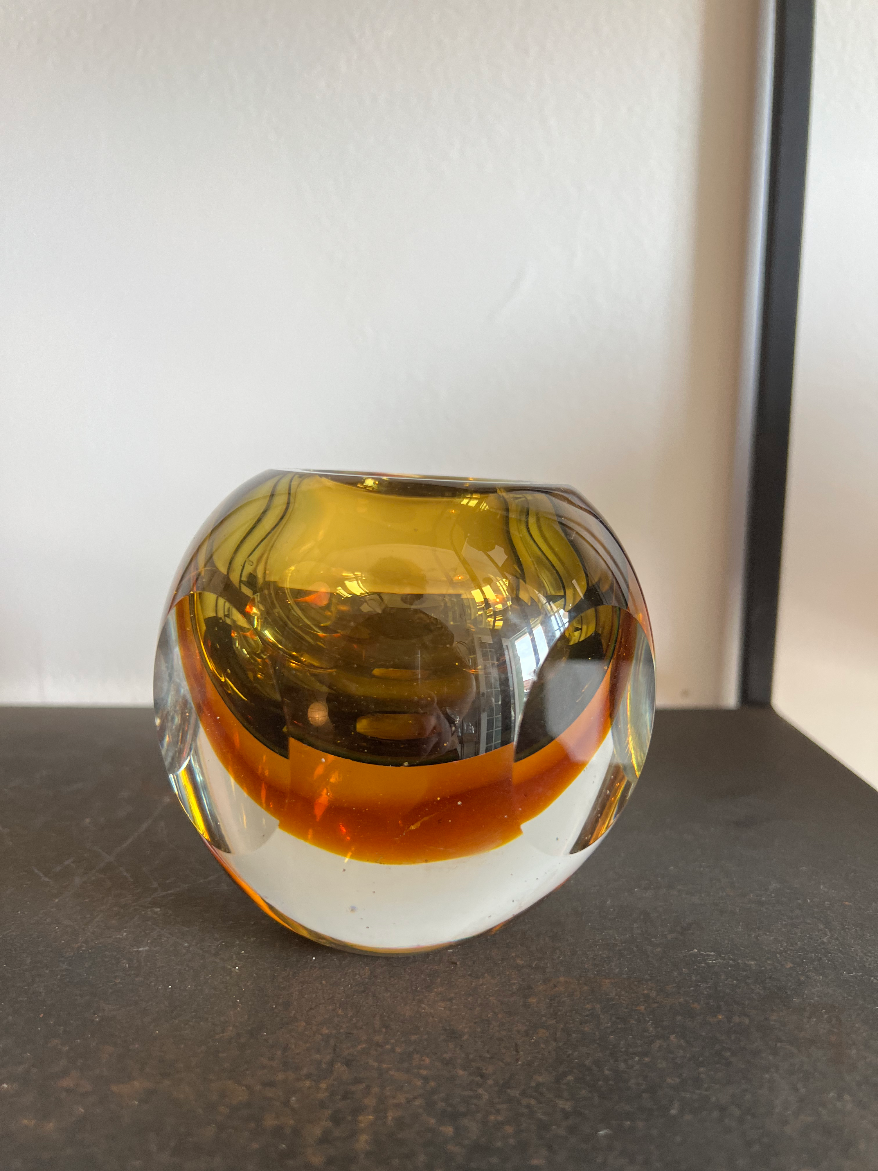 1970's  Murano Orange/ Yellow Ashtray