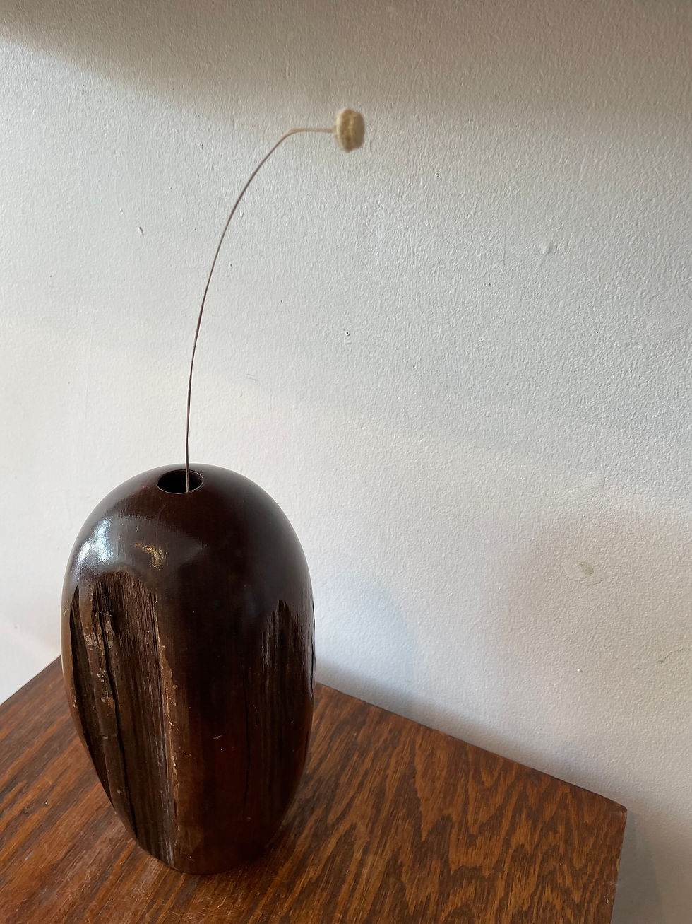 Thumbnail: Wooden Sculptural Tall Vase