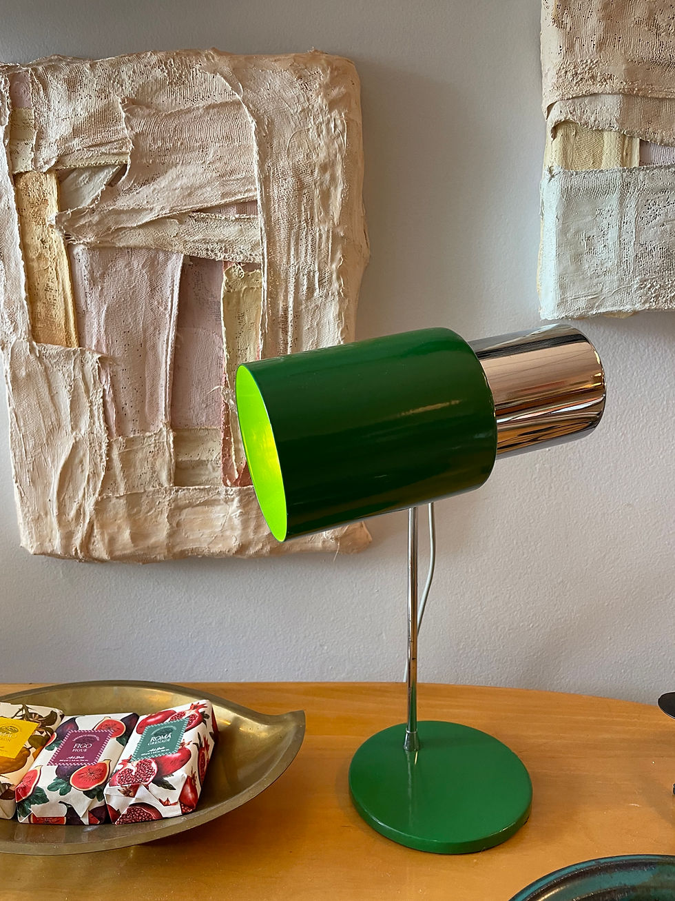 Green French 1960's Desk Lamp