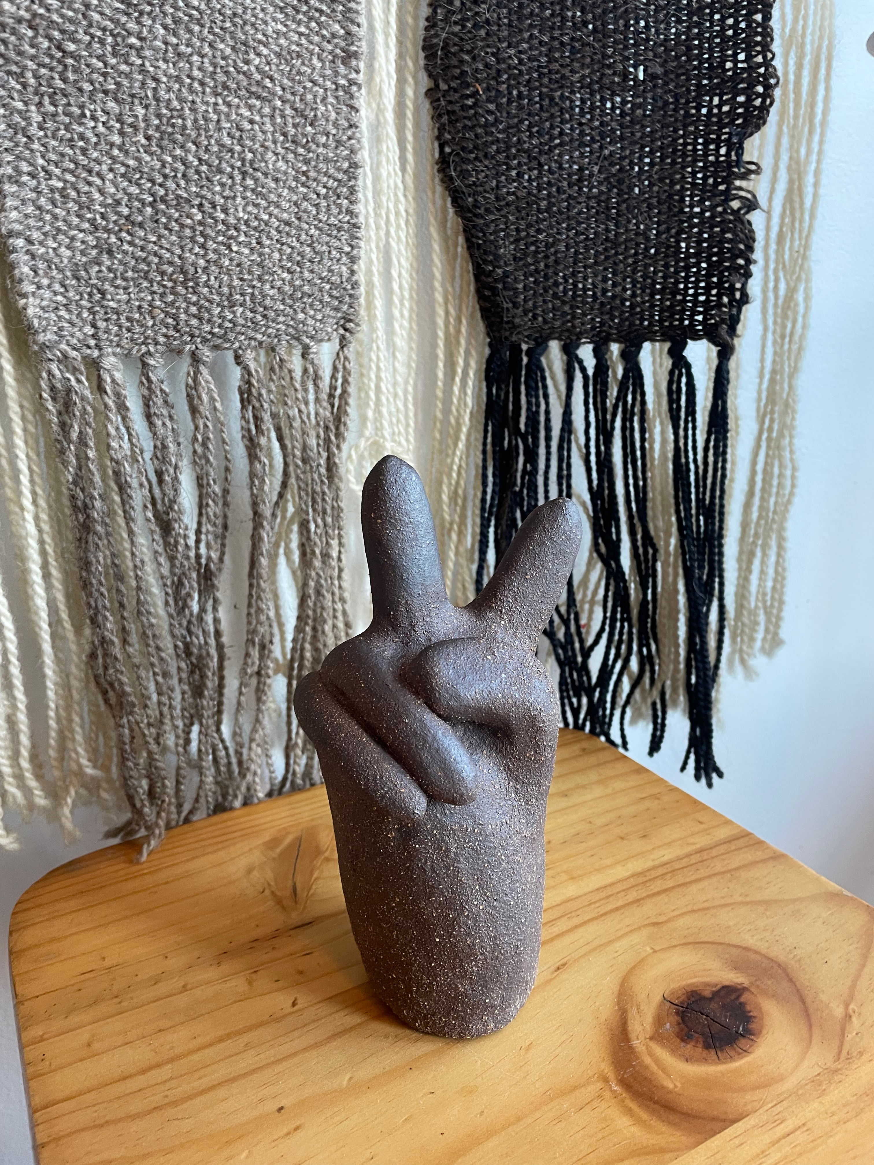Brown Stone Peace Hand
