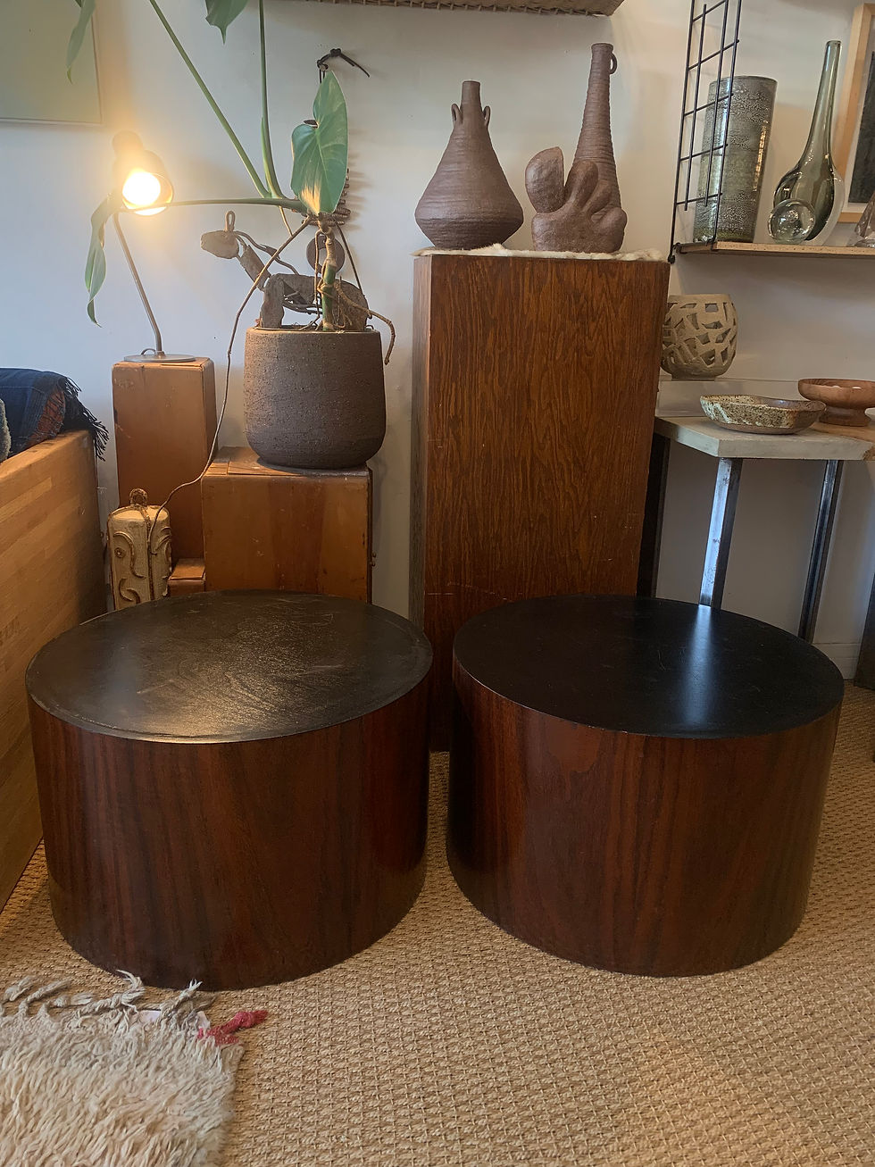 Thumbnail: Vintage Low Cylinder Pedestals/ Side Tables