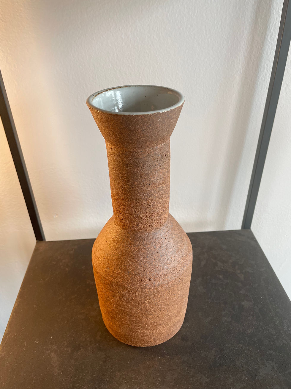 Thumbnail: X Large Long Neck Vase Brown by Olivia Snow