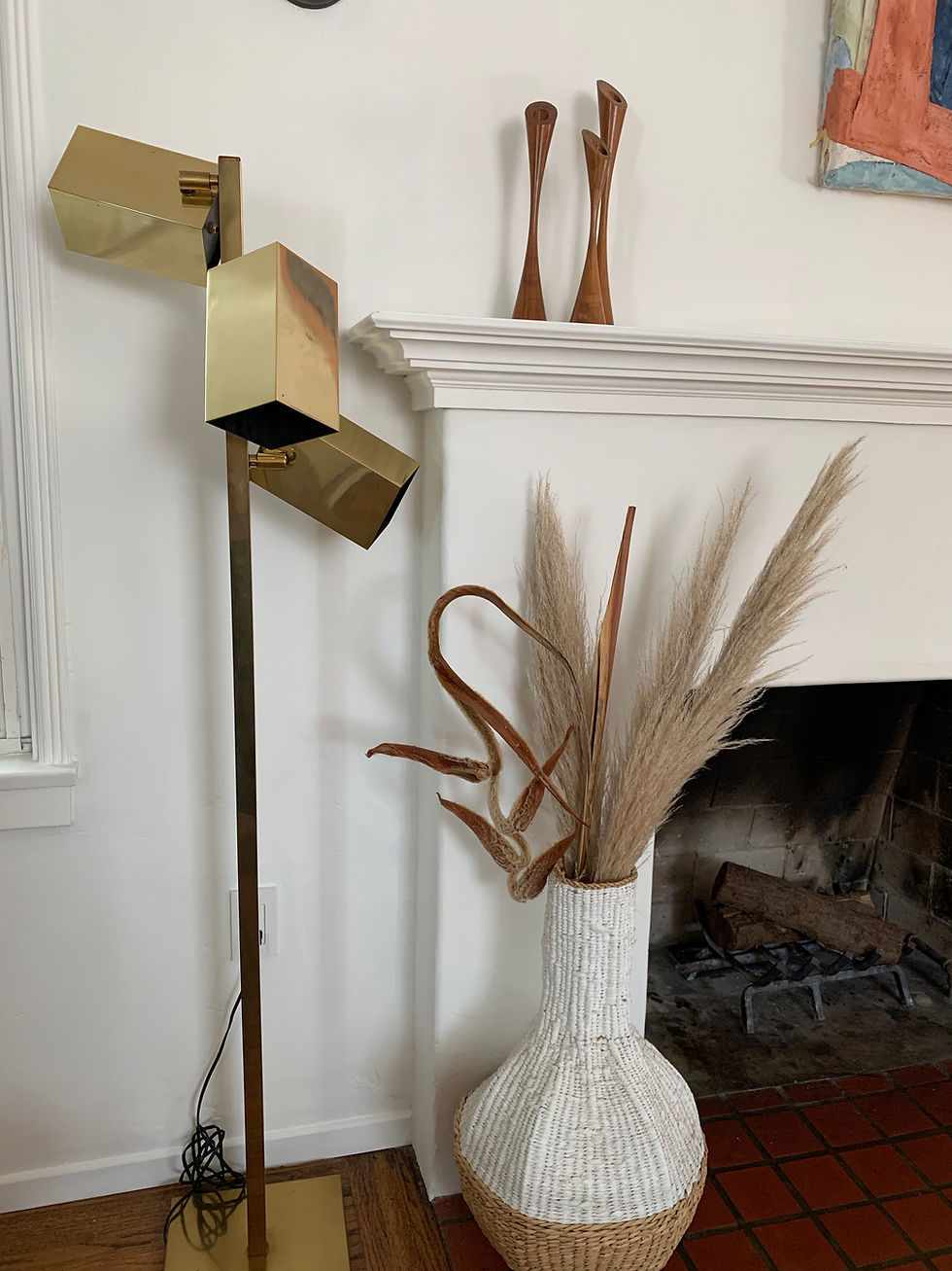 Thumbnail: Koch & Lowy Brass Cubist Floor Lamp