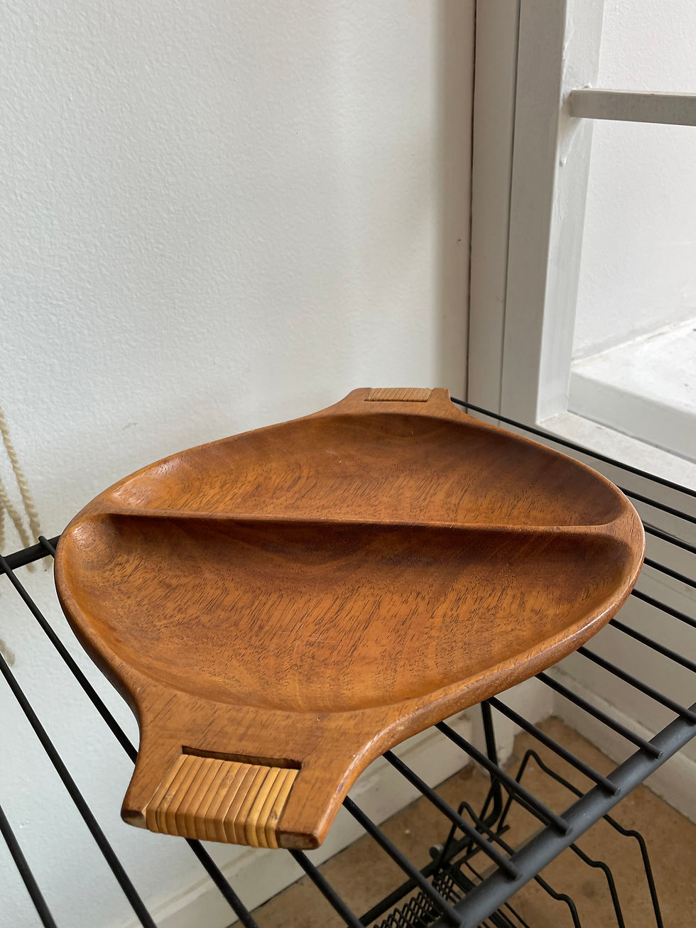 Thumbnail: Hand Carved Divided Wooden Tray by Arthur Umanoff