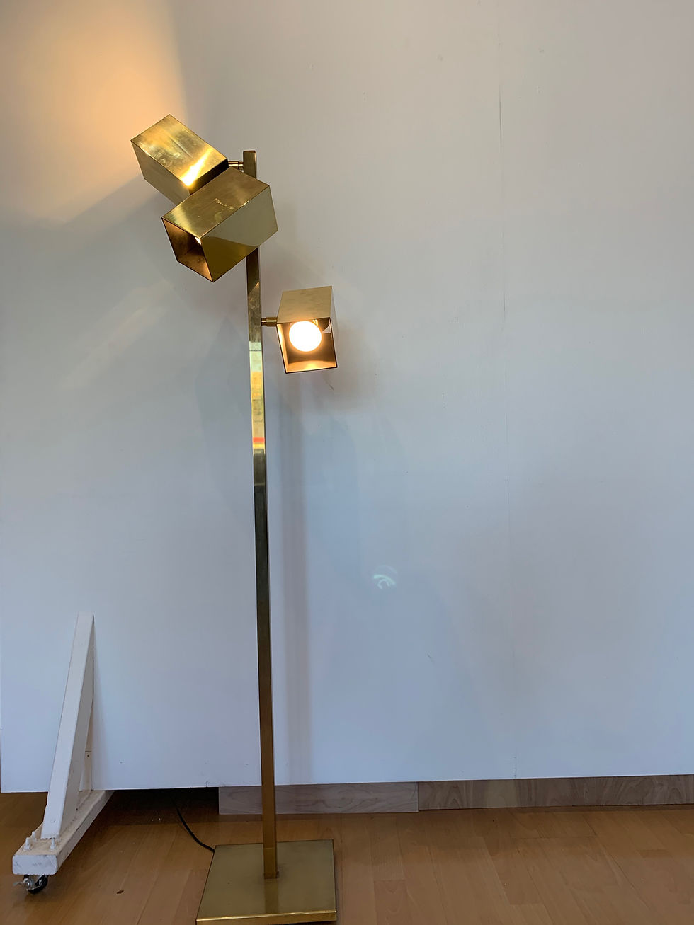 Thumbnail: Koch & Lowy Brass Cubist Floor Lamp