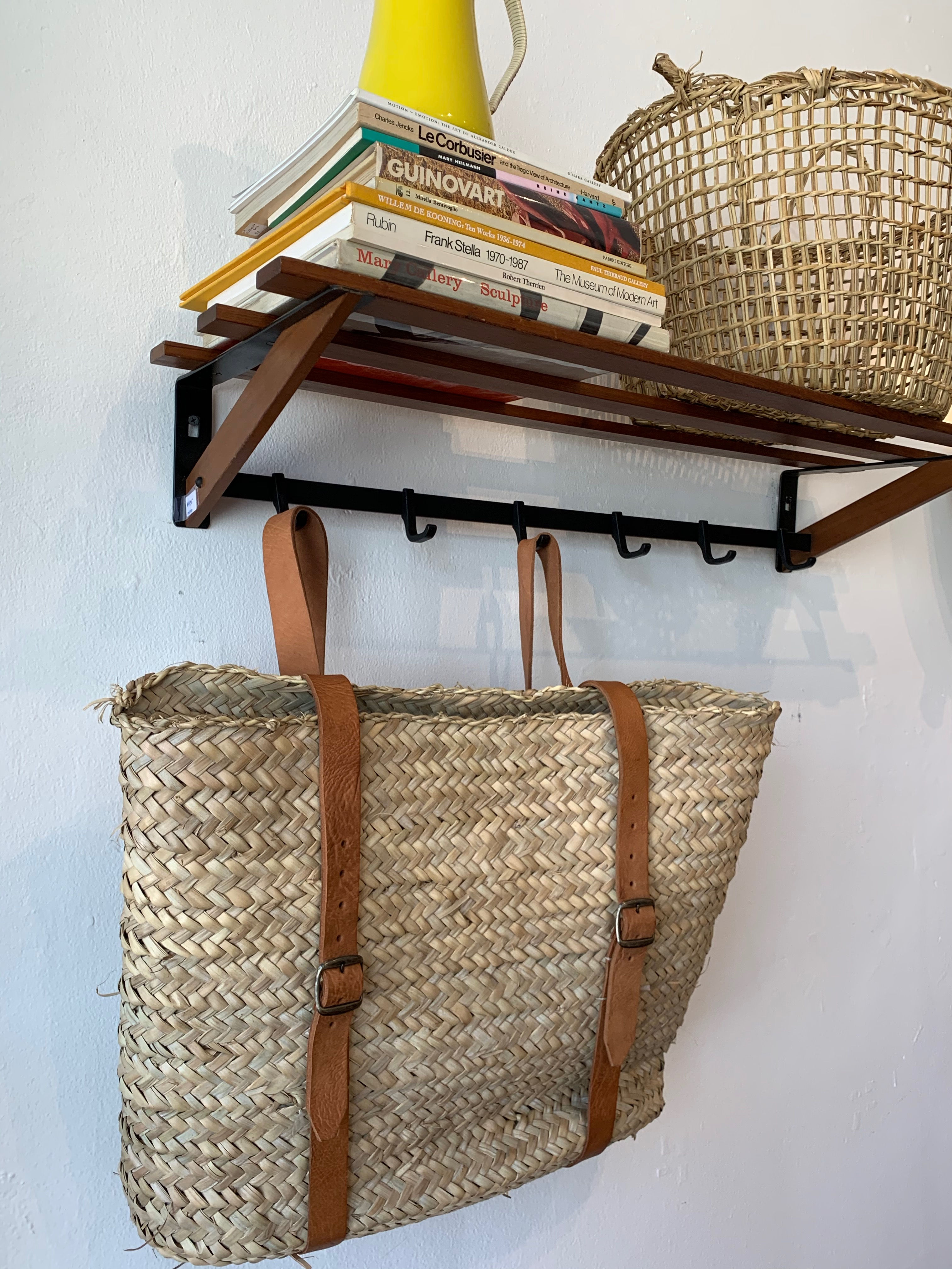 Handwoven Basket BackPack w/ Leather