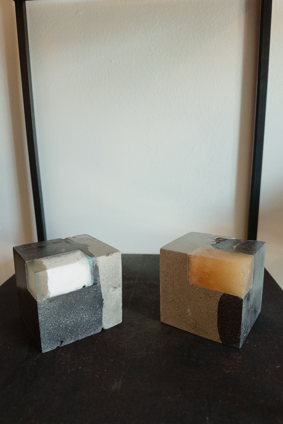 Thumbnail: Pair of Black  Concrete Square Bookends