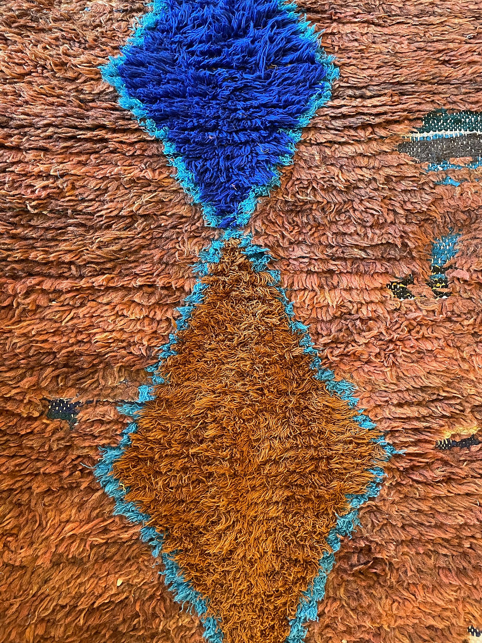 Thumbnail: Vintage Moroccan multicolored shag runner