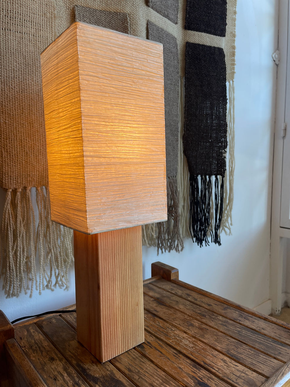 Thumbnail: Vintage Wooden Lamp w/ Washi Shade