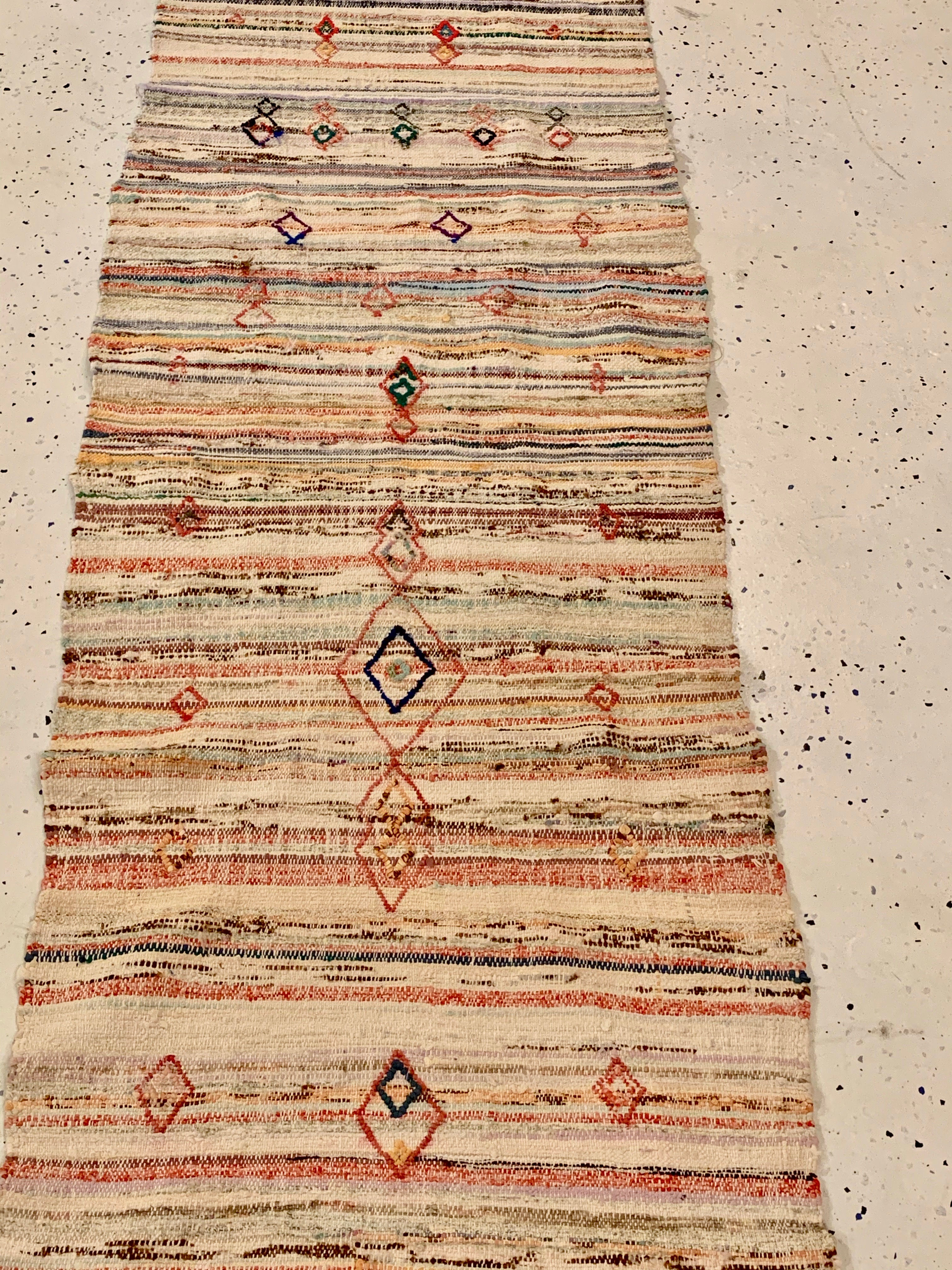 Vintage Moroccan Flat Weave Runner