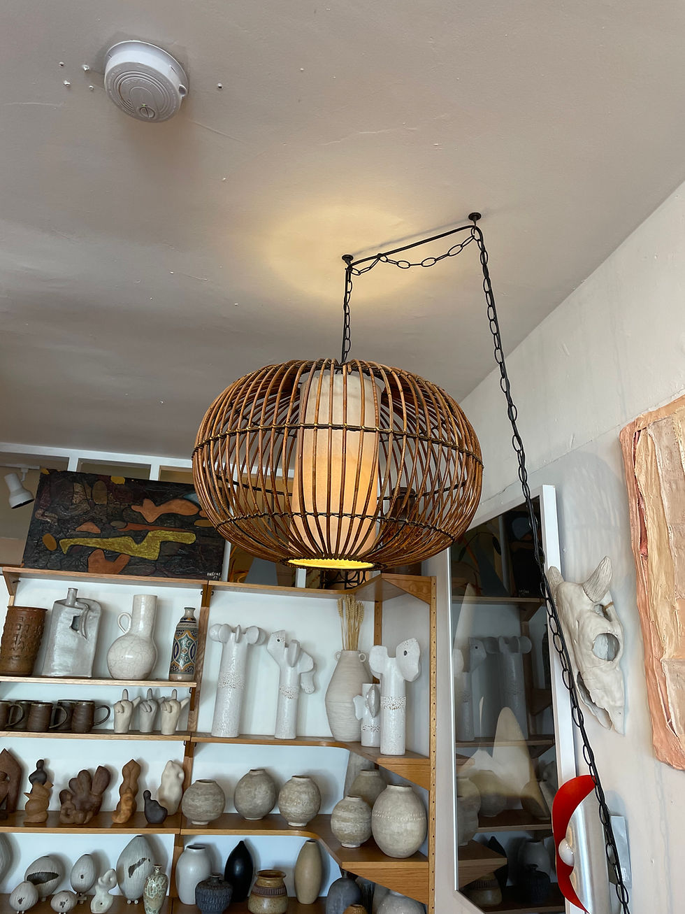 Thumbnail: Vintage Japanese Rattan Hanging Lamp