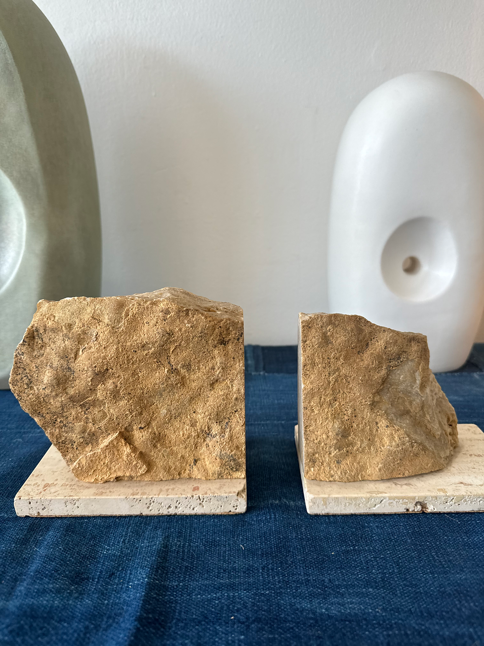 Thumbnail: Stone/ Travertine Vintage Bookends