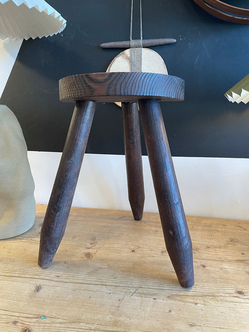 Thumbnail: Vintage French Wooden Stool