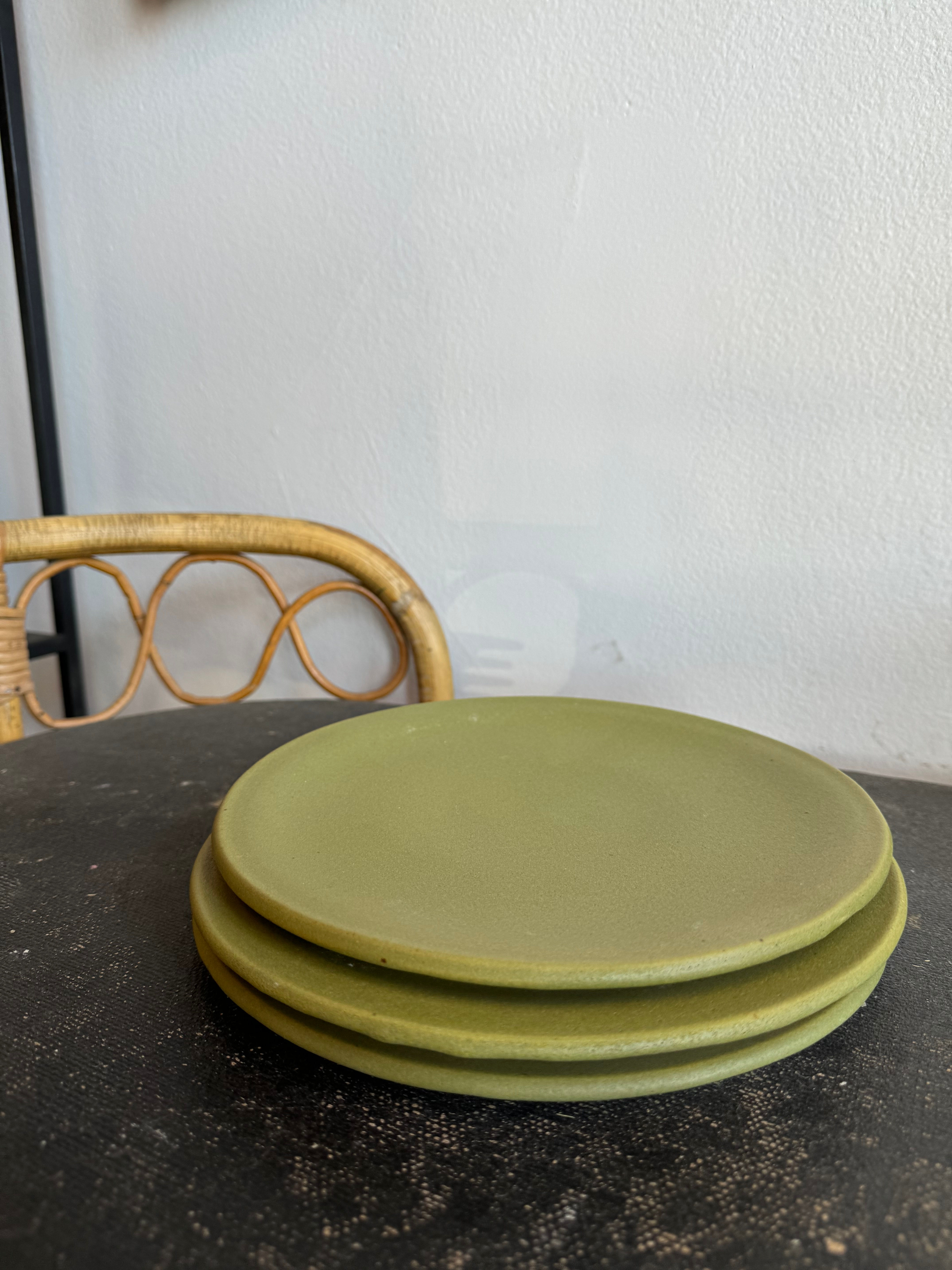 Shoshi Green-  Ceramic Side Plates