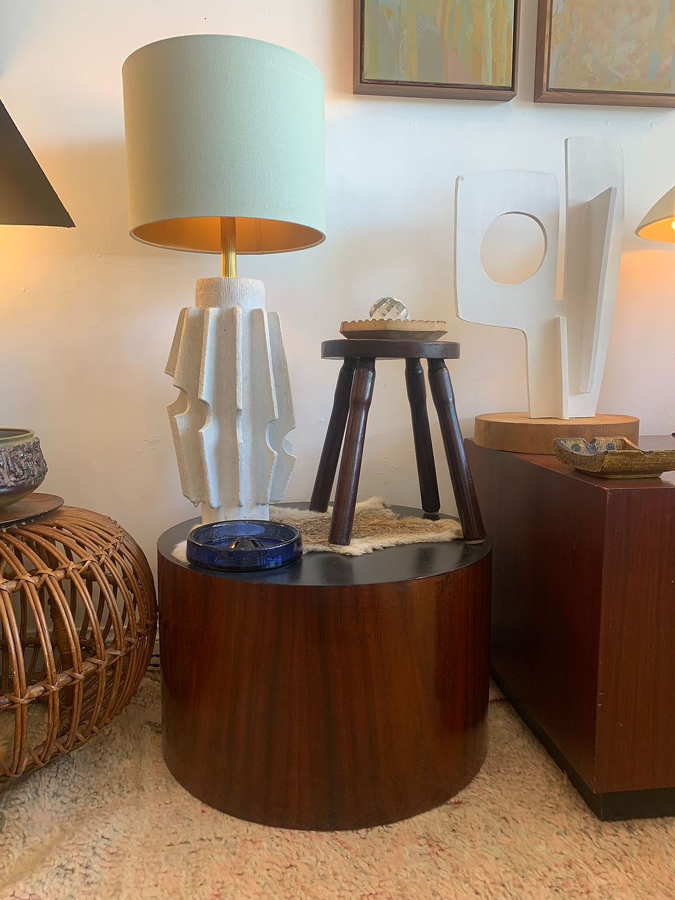 Thumbnail: Vintage Low Cylinder Pedestals/ Side Tables