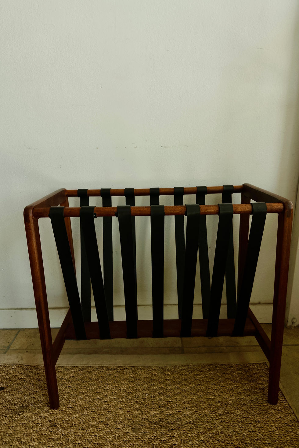 Thumbnail: MCM Teak Danish Leather Magazine Rack