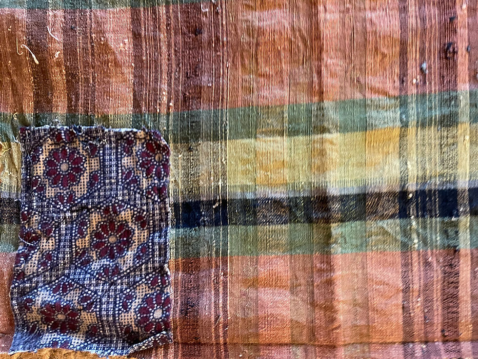 Thumbnail: Vintage Japanese Green/ Indigo Plaid  Textile