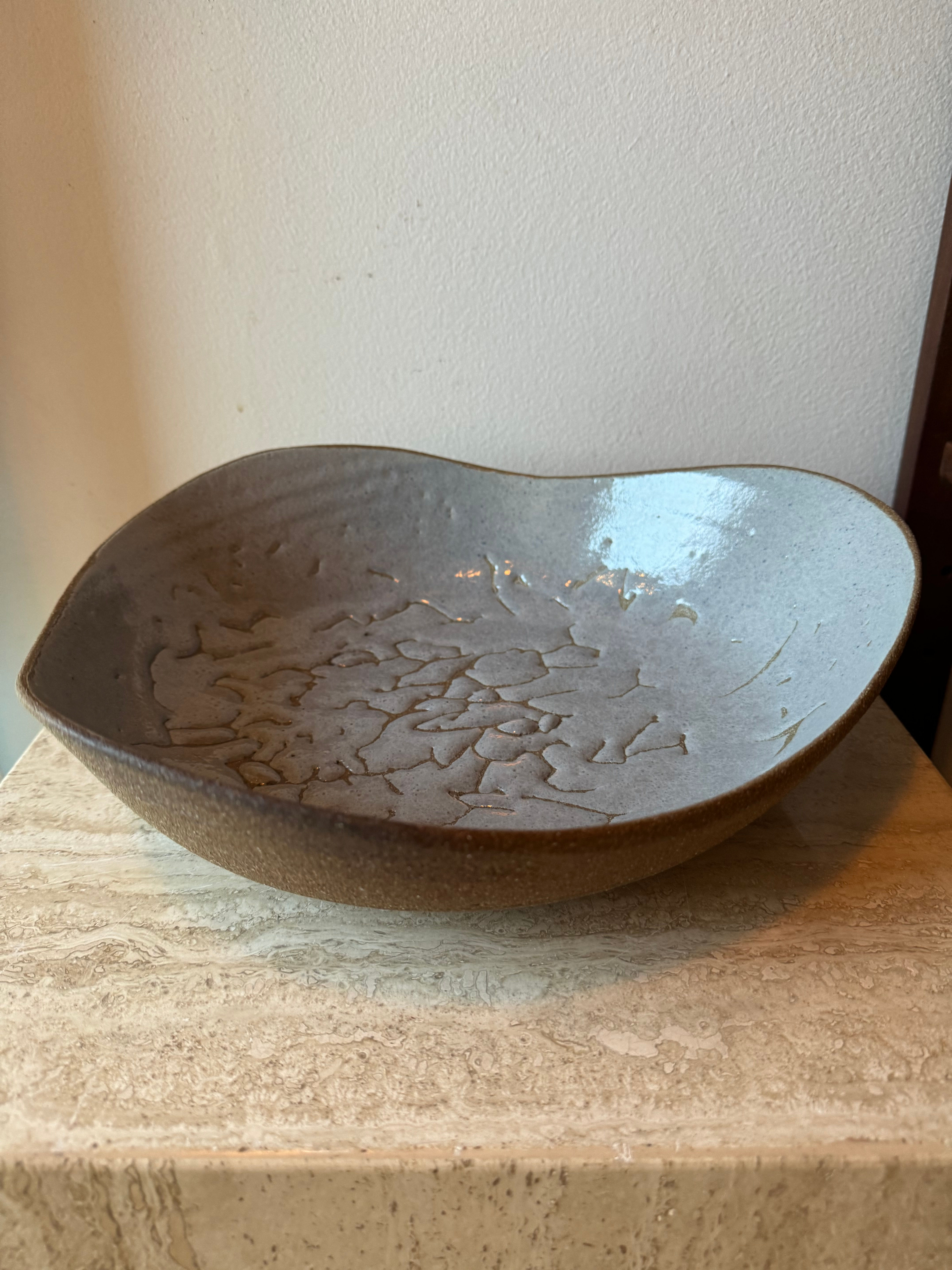 Low Ceramic Vintage ' Duck Egg Blue' Bowl