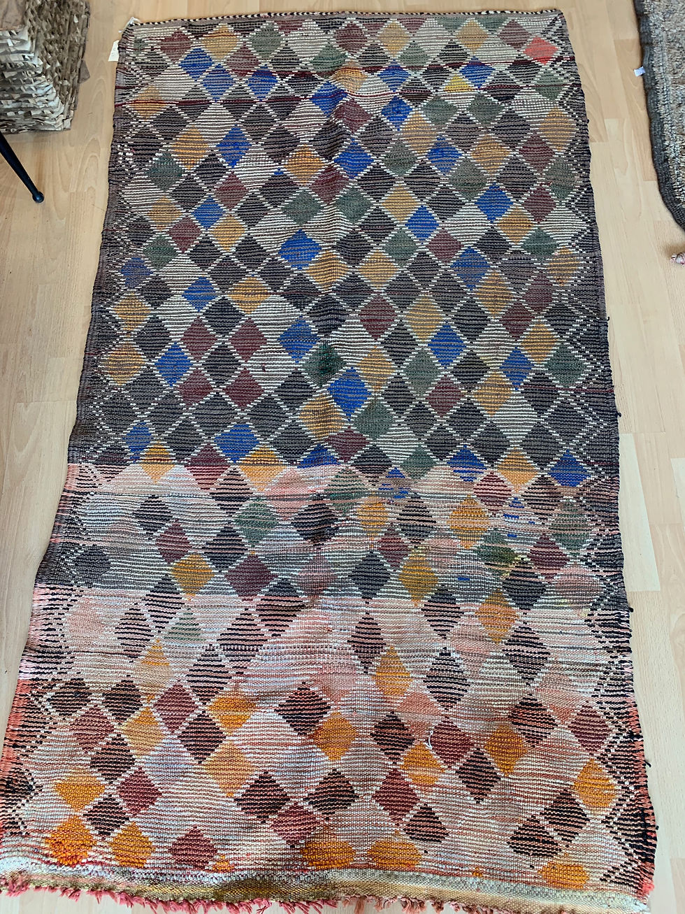 Thumbnail: Vintage Diamond Moroccan Boujad Rug