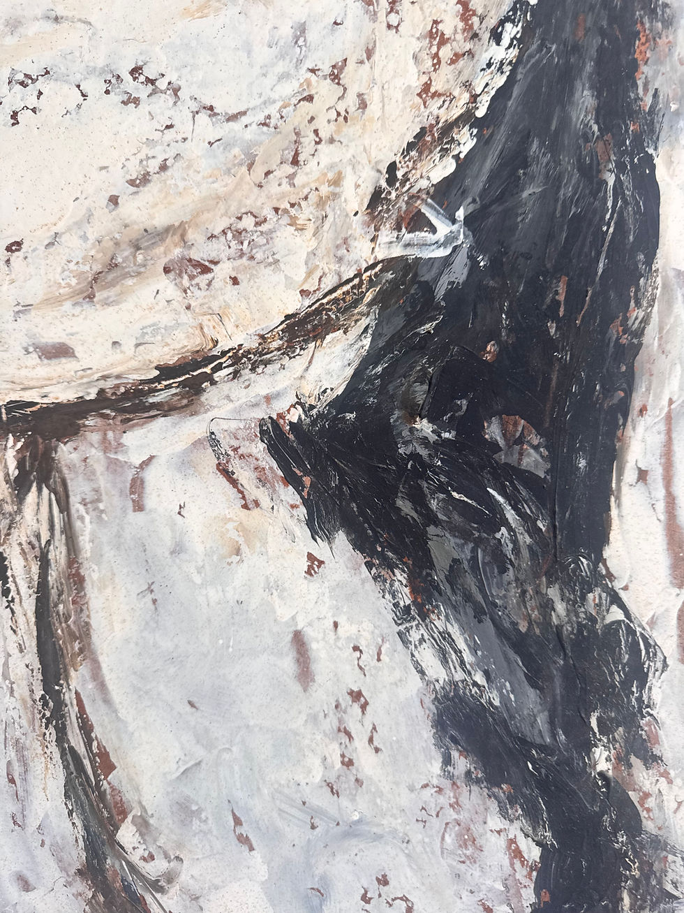 Thumbnail: Vintage Large Abstract Portrait Painting