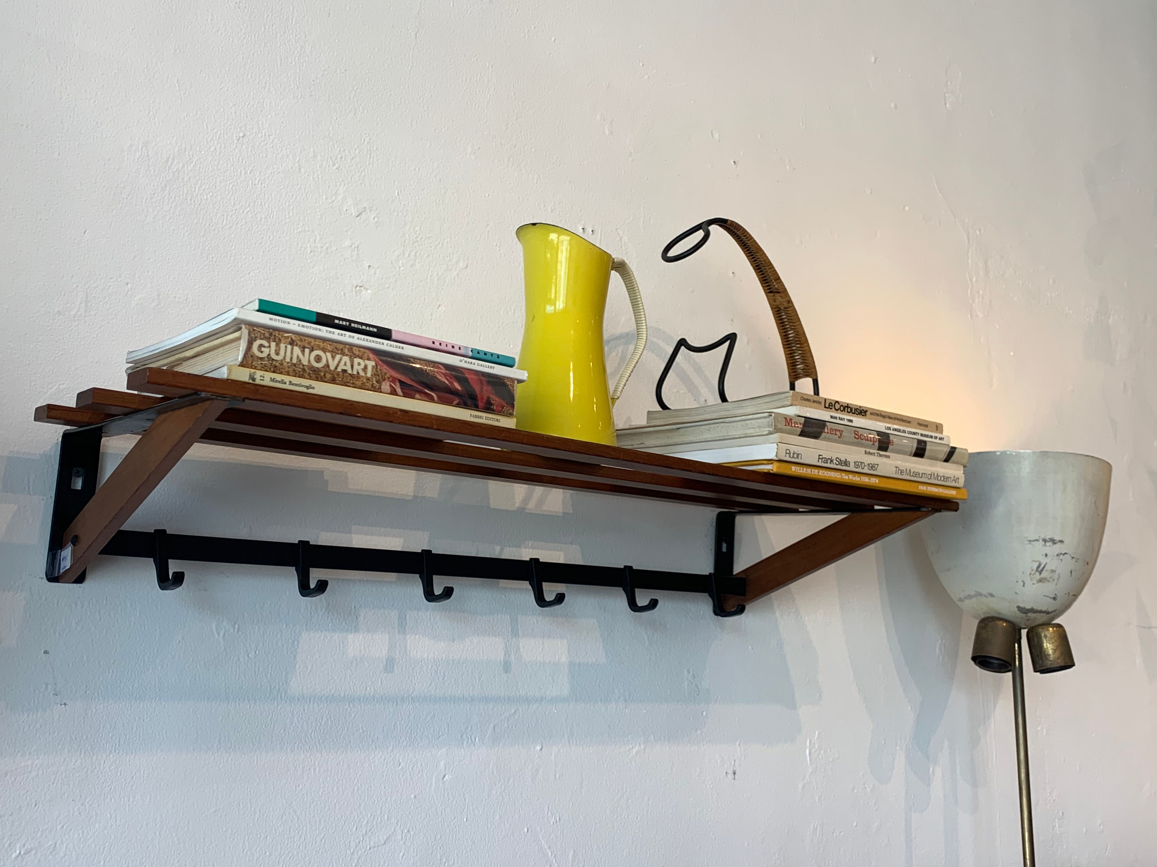 Mid Century Wooden Coat Hanger/ Bookshelf