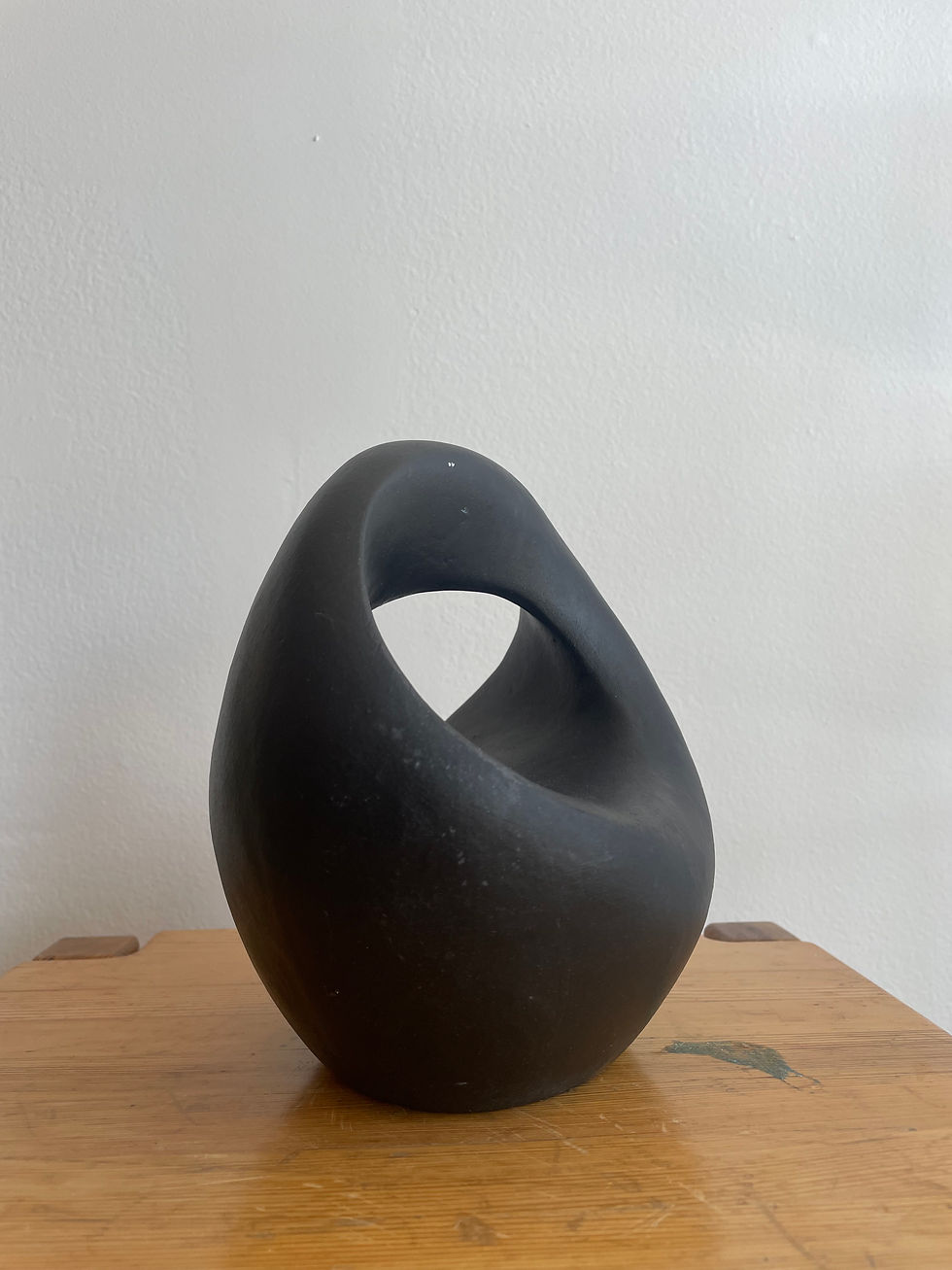 Thumbnail: 'Donut' Vintage Black Ceramic Sculpture