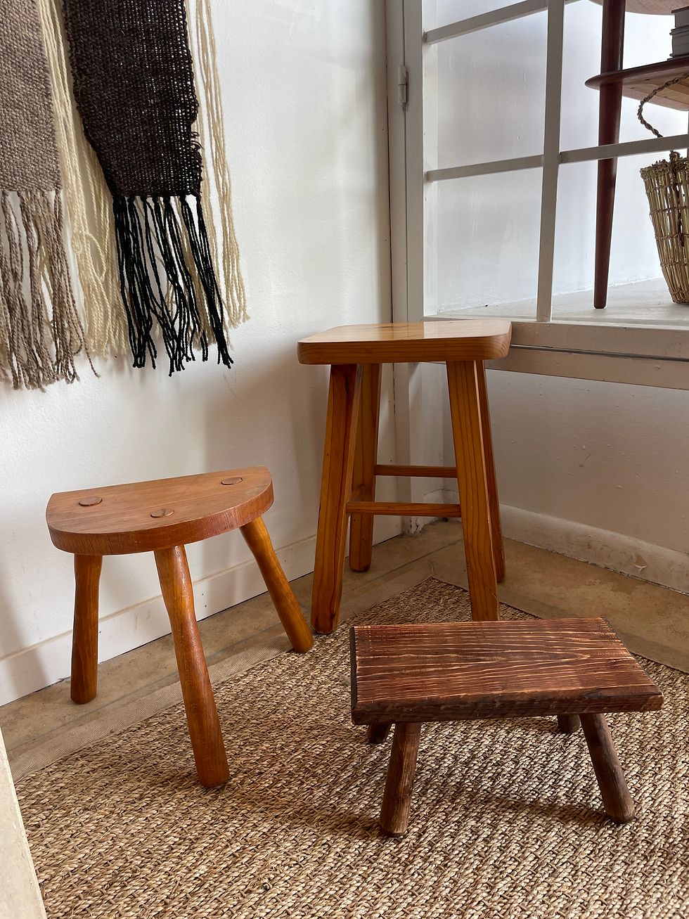 Thumbnail: Vintage French 3  Leg Stool