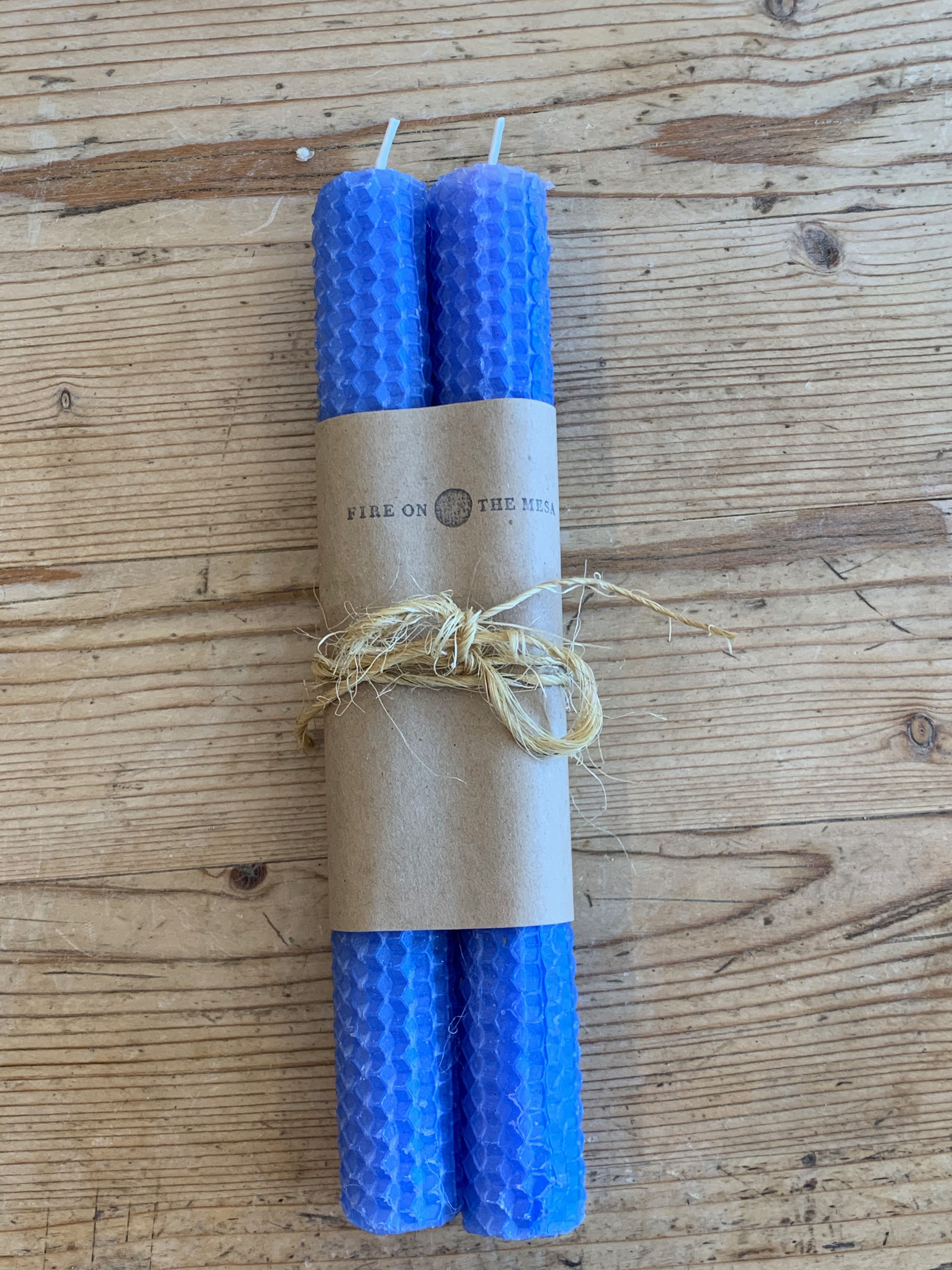 Blue Beeswax Candle