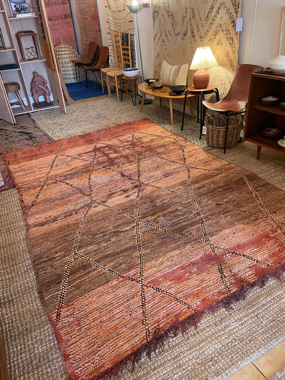 Thumbnail: Vintage Rust/ Diamond Boujad Rug