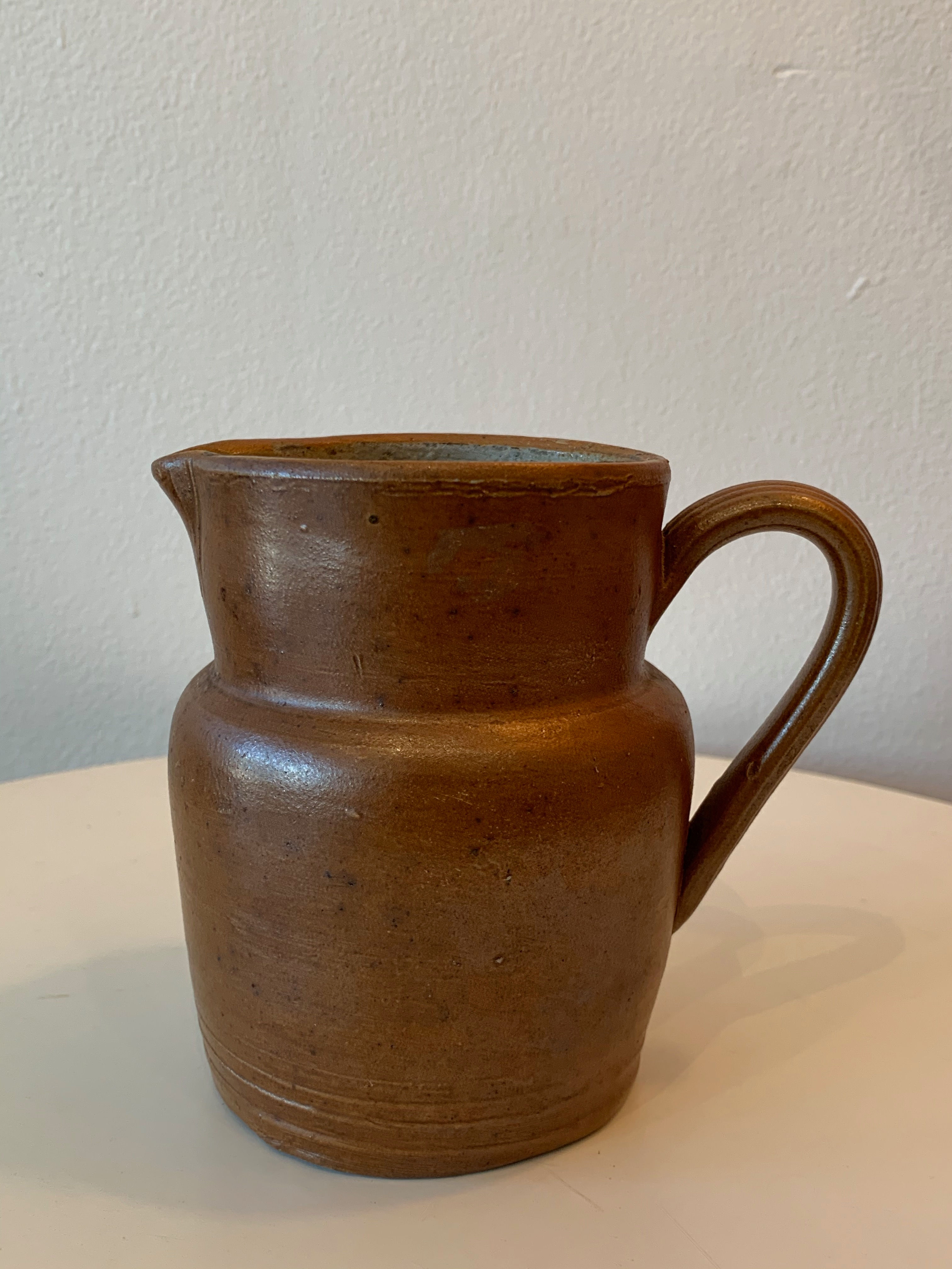 French Brown Ceramic Pitcher