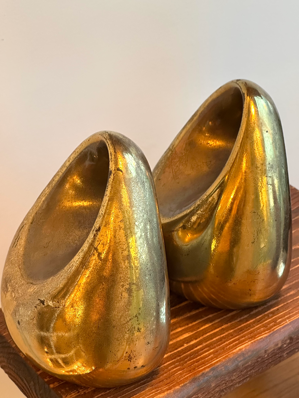 Thumbnail: Pair of Ben Seibel Modern Brass ORB Bookends