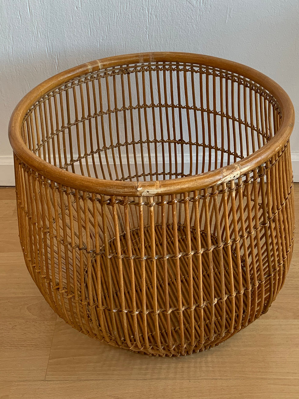 Thumbnail: Vintage Bamboo Large Basket