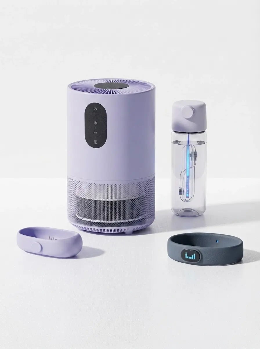 Smart home technology products including speaker and spray