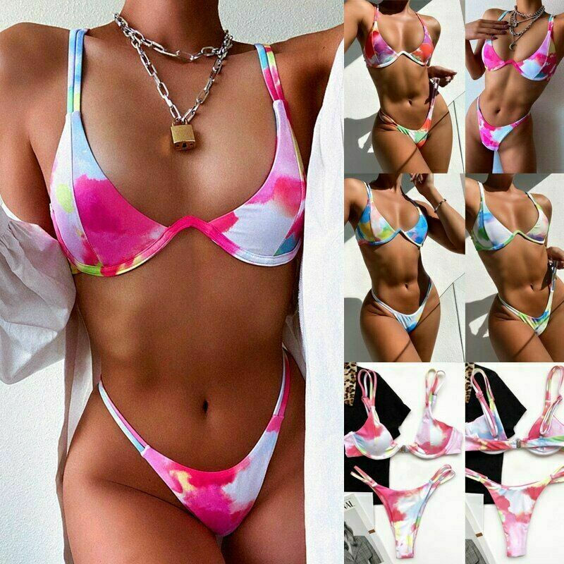 Thumbnail: Swimsuit Bathing Beachwear Women Bikini Set Underwire Swimwear Beach