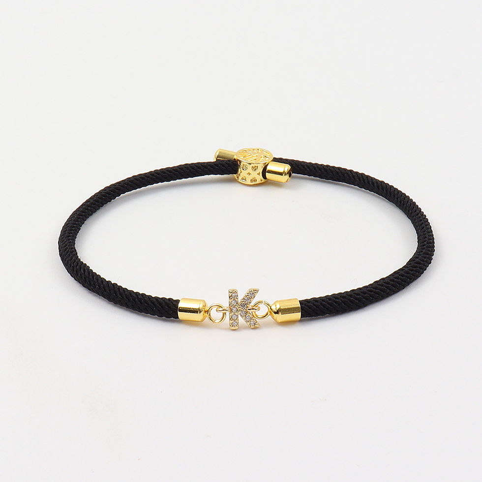 Miniatura: 26 Letters Copper Micropaved Zirconia A-Z Adjustable Milan Line Bracelet
