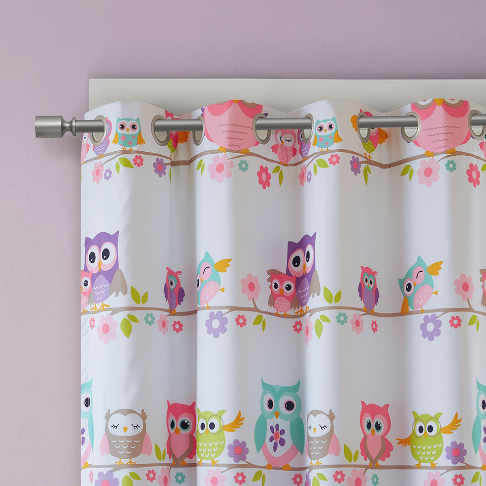 Miniatura: Owl Printed Blackout Curtain Panel