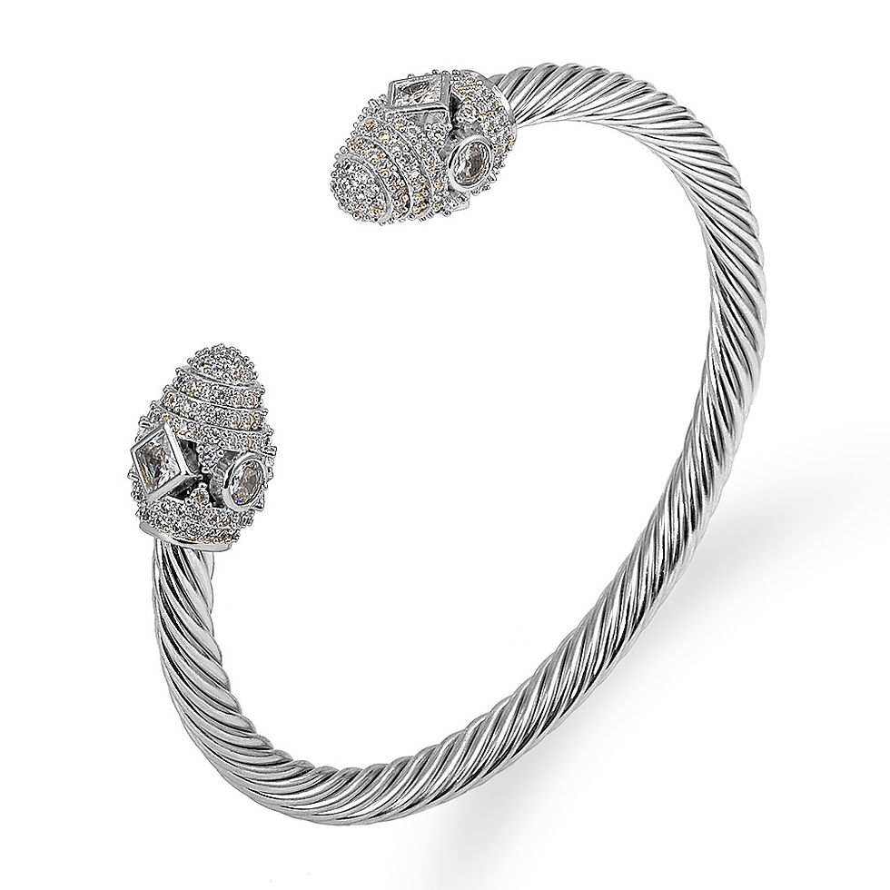 Miniatura: Titanium Steel Twisted Wire Room Gold Opening Bracelet Stainless Steel Brick Br