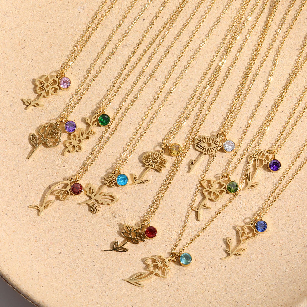 Miniatura: Necklace Vintage Three-dimensional December Flower Birthstone Pendant Clavicle 