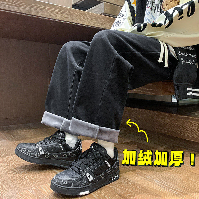 Miniatura: 2023 New Velvet Jeans Men's Autumn And Winter Loose Straight Pants Men