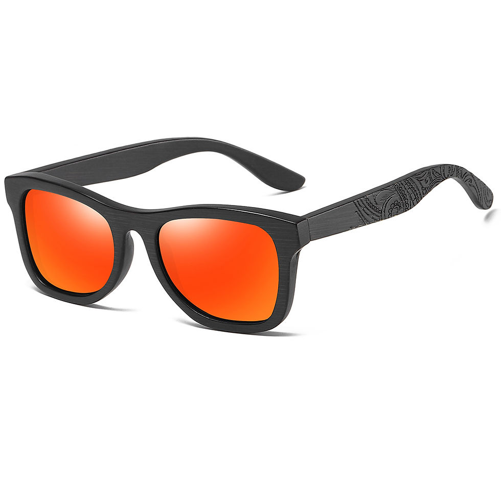 Miniatura: Simple And Fashionable Brushed Bamboo Black Patterned Leg Polarized Sunglasses 