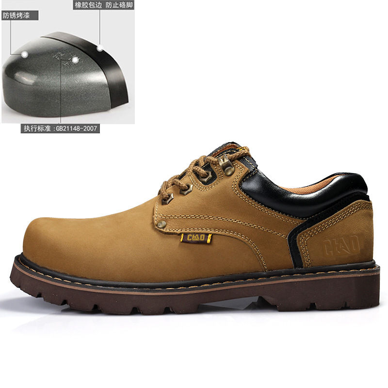 Miniatura: Tooling Men's Top Layer Cowhide Protective Shoes Outdoor Work Shoes Martin