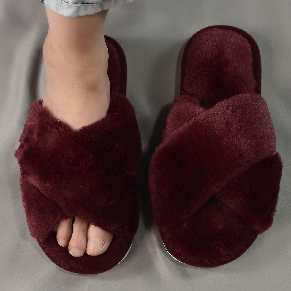 Miniatura: Cross-strap Plush Slippers Autumn And Winter New Indoor Warm Cotton Shoes Thick