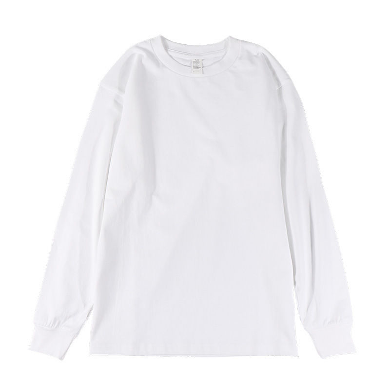 Miniatura: Pure Cotton Solid Color Long Sleeve T-Shirt For Men And Women Simple Shoulder C