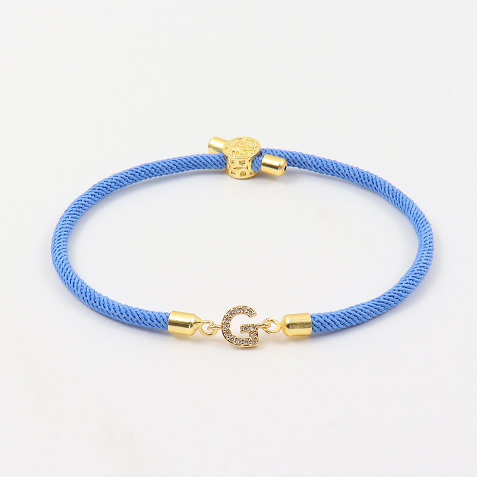 Miniatura: 26 Letters Copper Micropaved Zirconia A-Z Adjustable Milan Line Bracelet